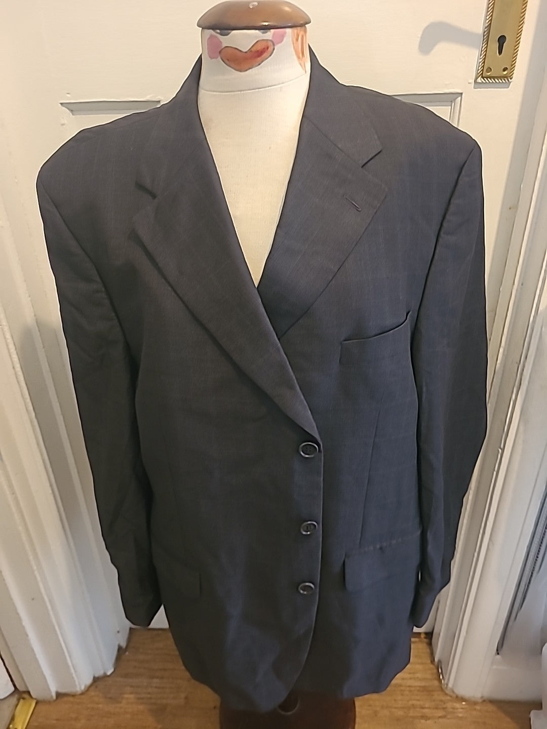 Mens Marks And Spencer Size 46M Grey Italian Fabric Pure Wool Blazer