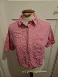 Ladies Primark Size Small Pink Short Sleeved Buttoned Crop Top