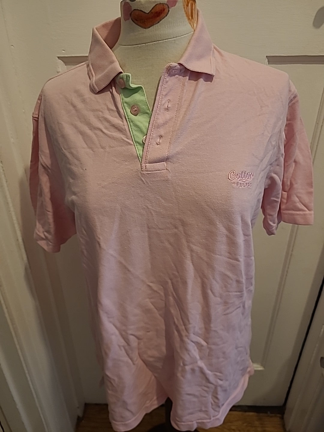 Ladies Cotton Trader Size Medium Pink Short Sleeve Polo Top