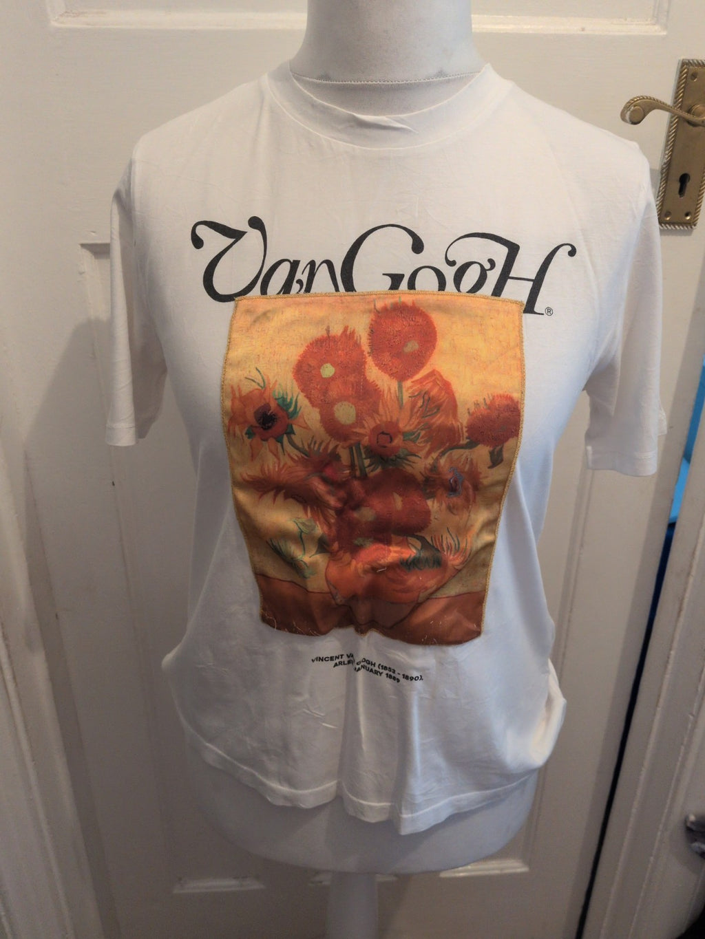 Zara Small White Short Sleeve T-shirt With Orange Floral