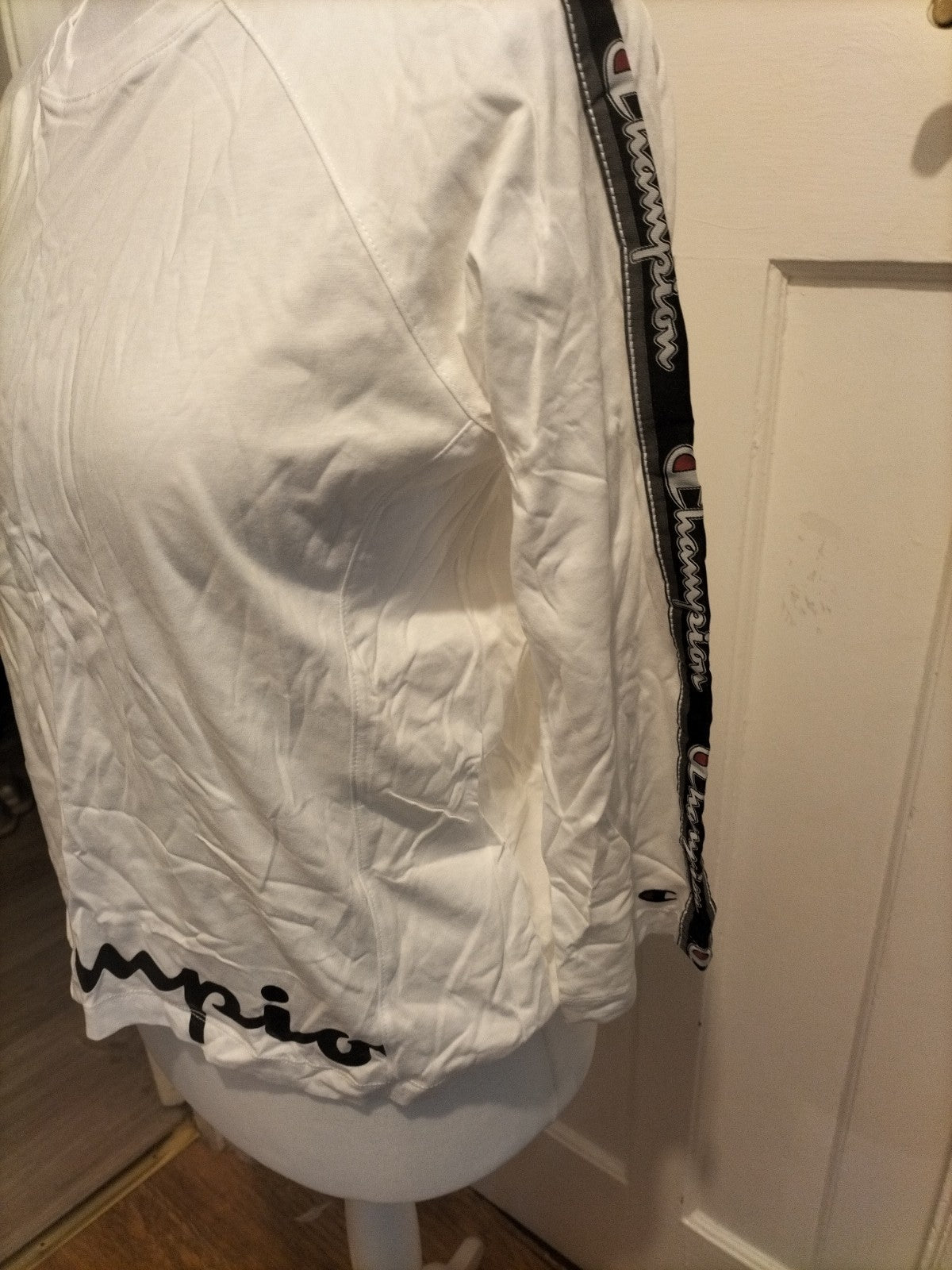 Ladies Champion Size Large White Long Sleeved Tshirt
