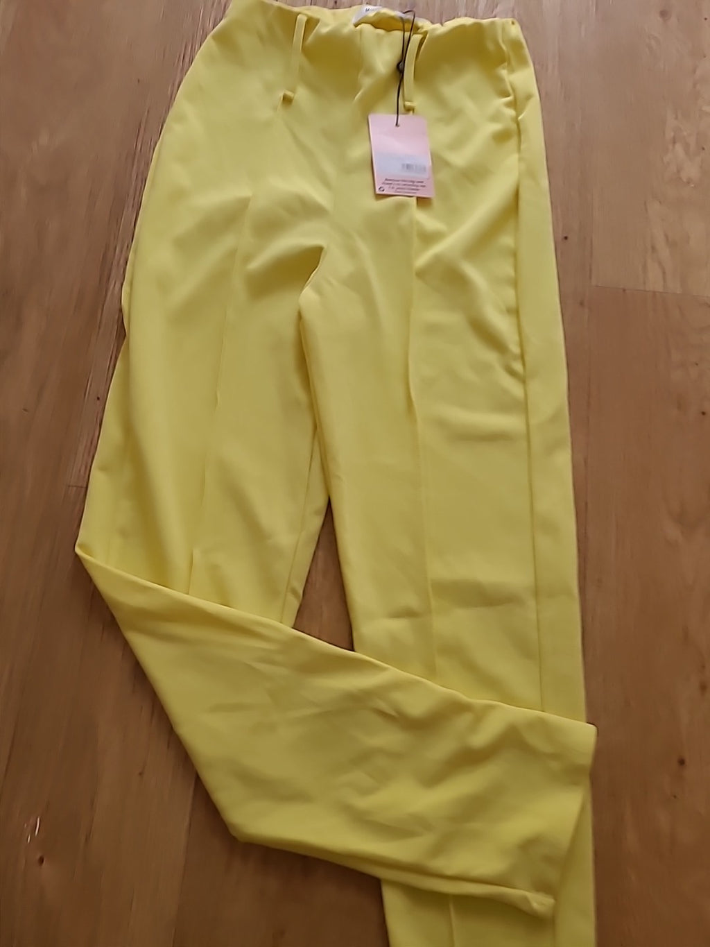Brand New Missguided Size 8 Yellow Coord Self Fabric Belted Trousers