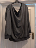 Large Grey Wide Neck Pullover Jumper