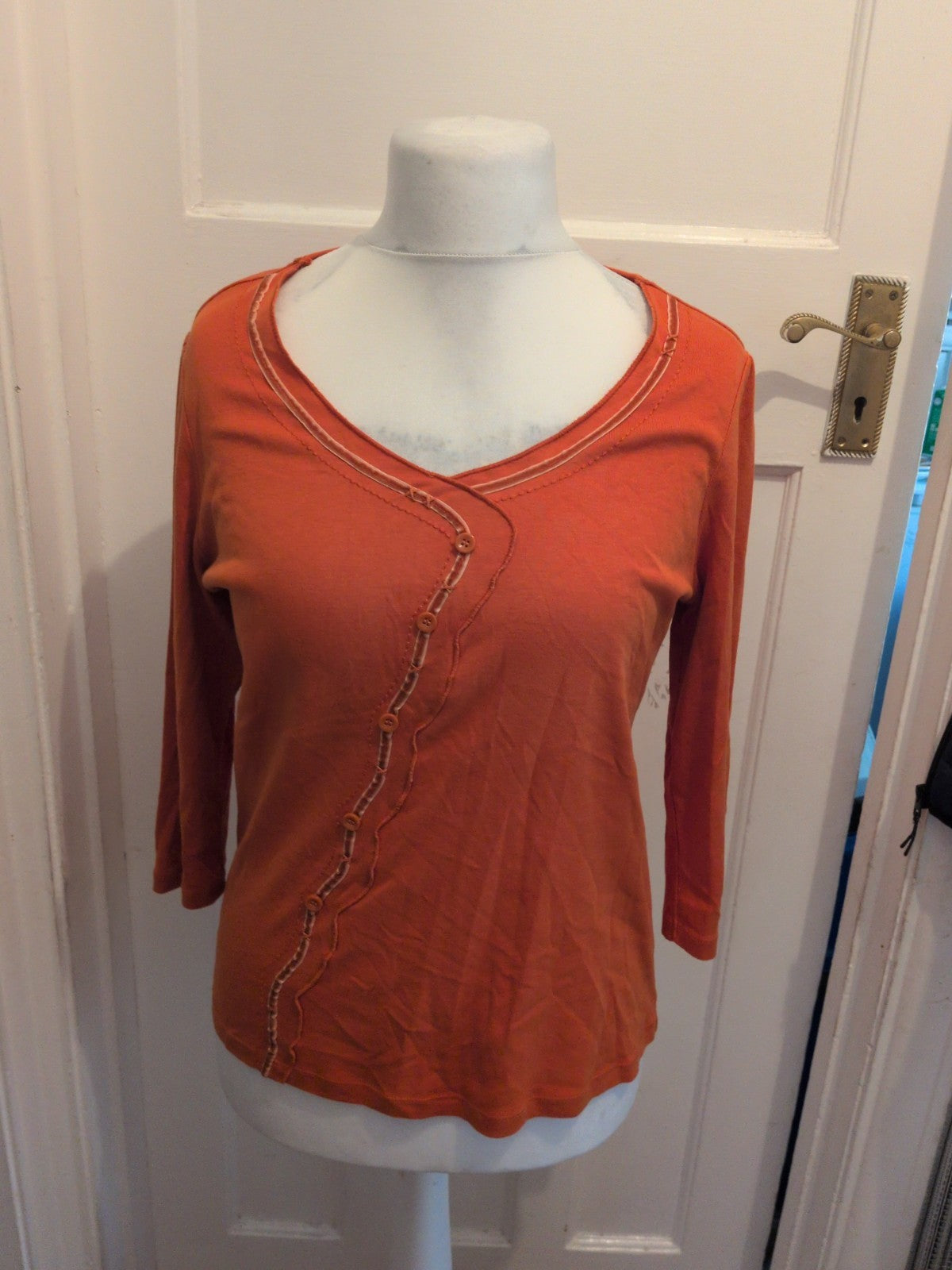 Per Una 18 Orange Long Sleeve Blouse T-shirt