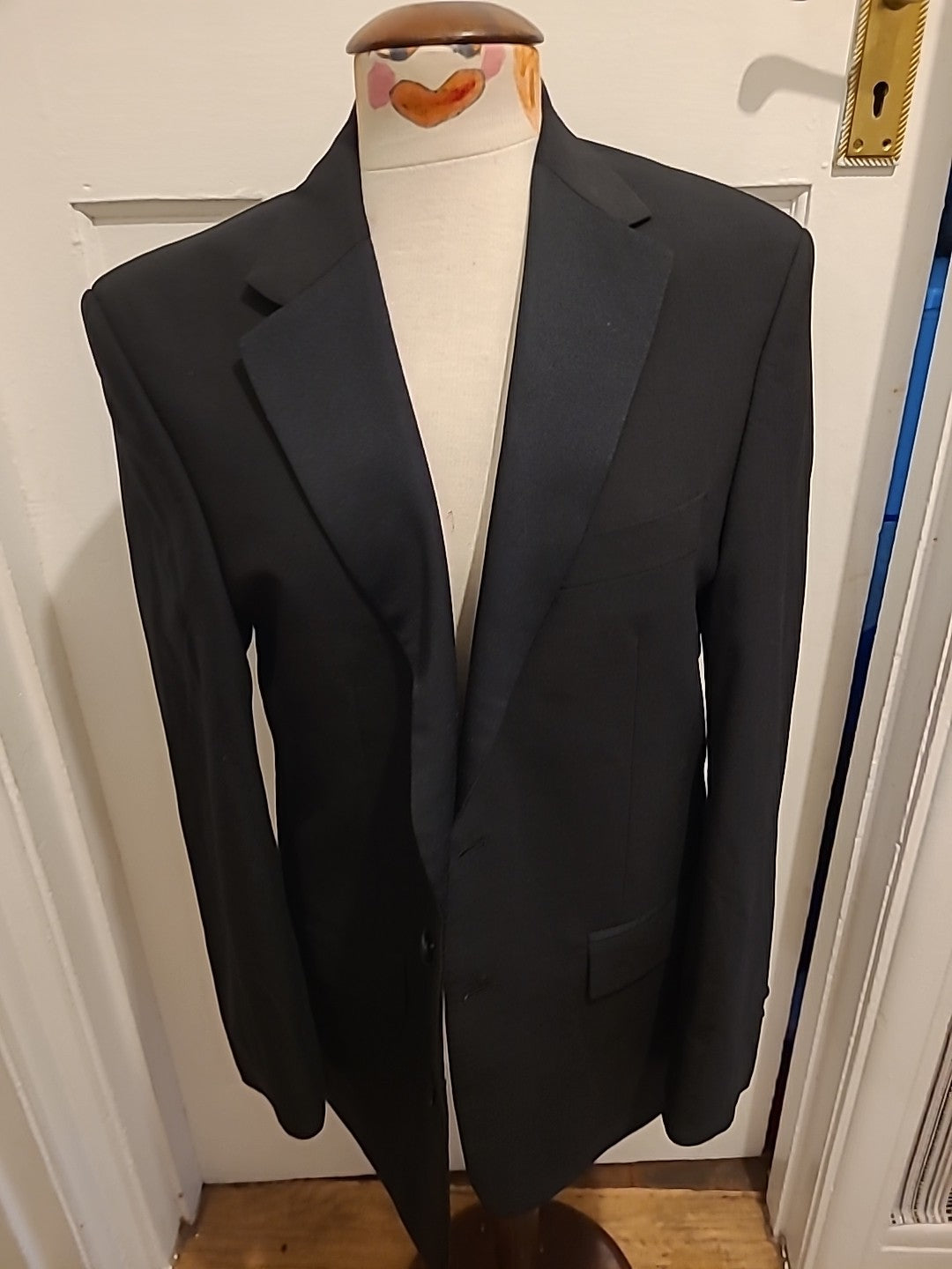 Mens Marks And Spencer Tailoring Size 38M Black Wool Blazer