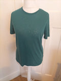 Ladies Tu Size 14 Green Toned Open Back Tshirt Leopard Print