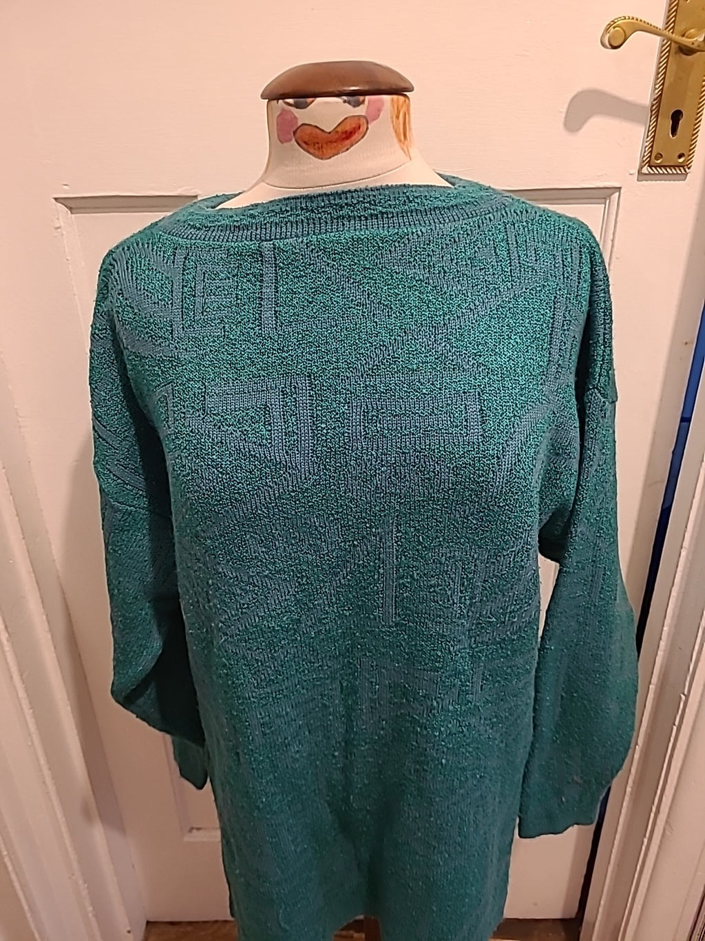 Ladies Janique Size Large Green Long Sleeved Warm Pullover Jumper