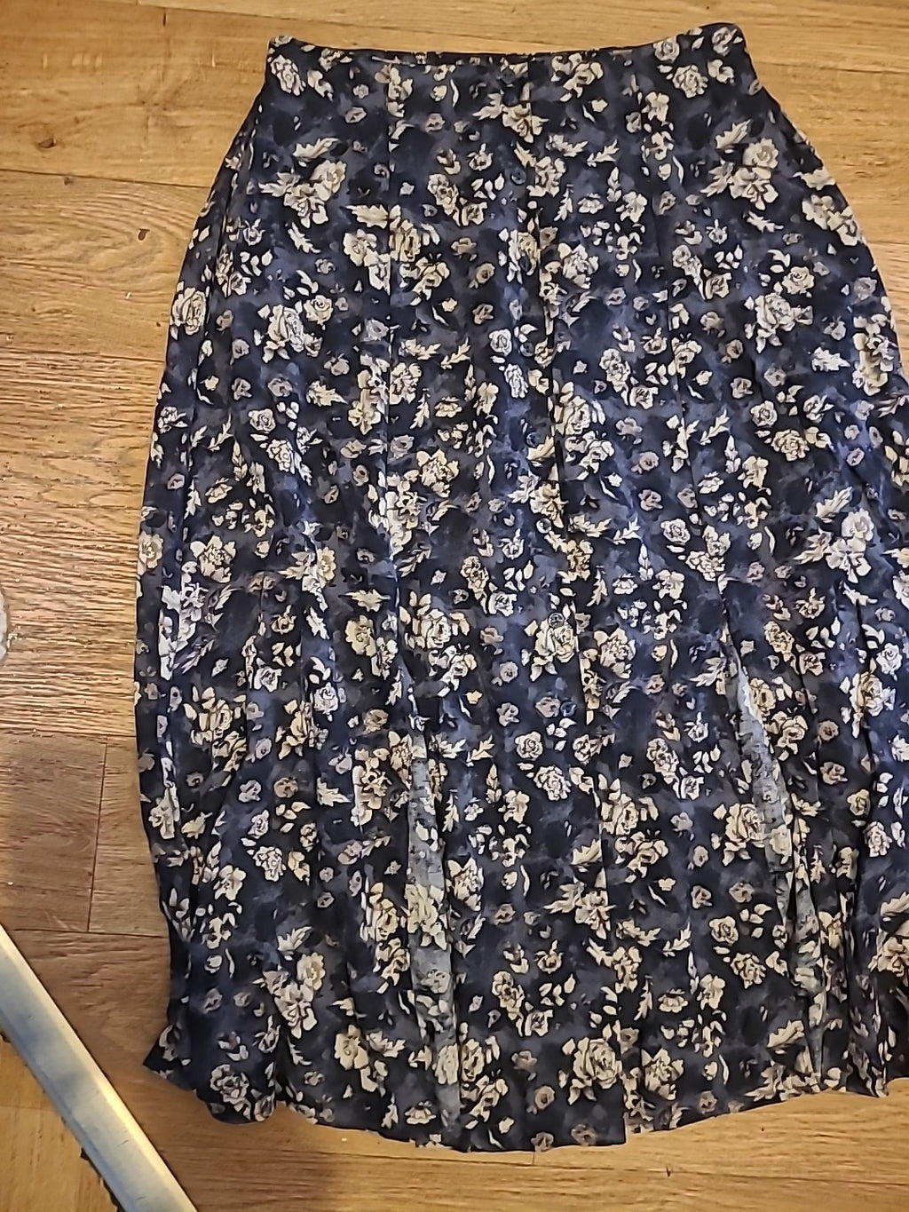 Ladies St Michael Size 14 Multi Coloured Elasticated Floral Skirt