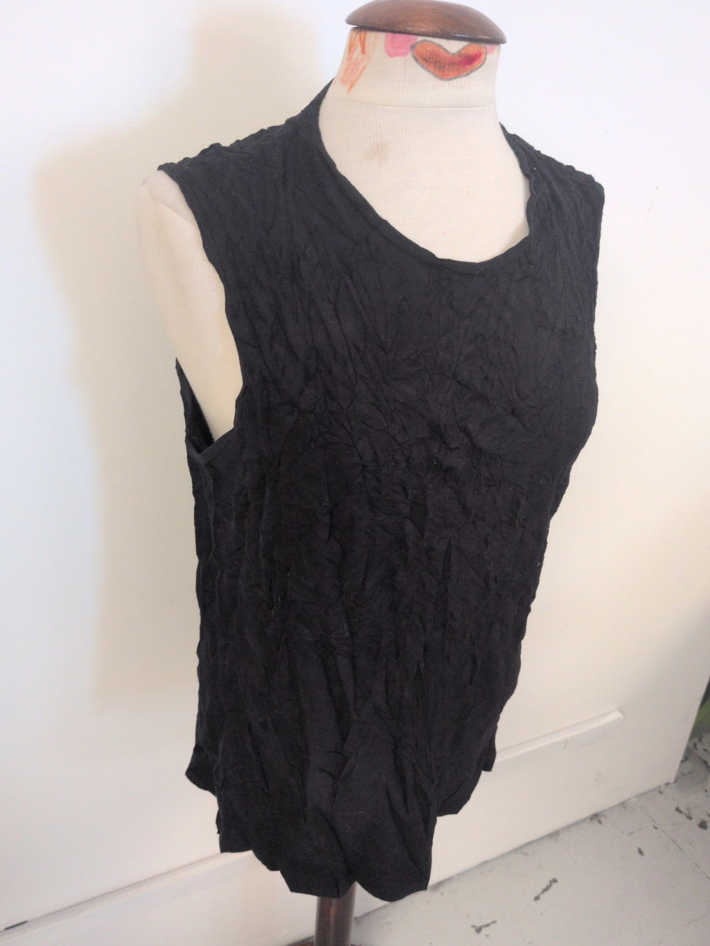 Ladies Marks And Spencer MW Size Large Black Sleeveless Tank Vest T-shirt