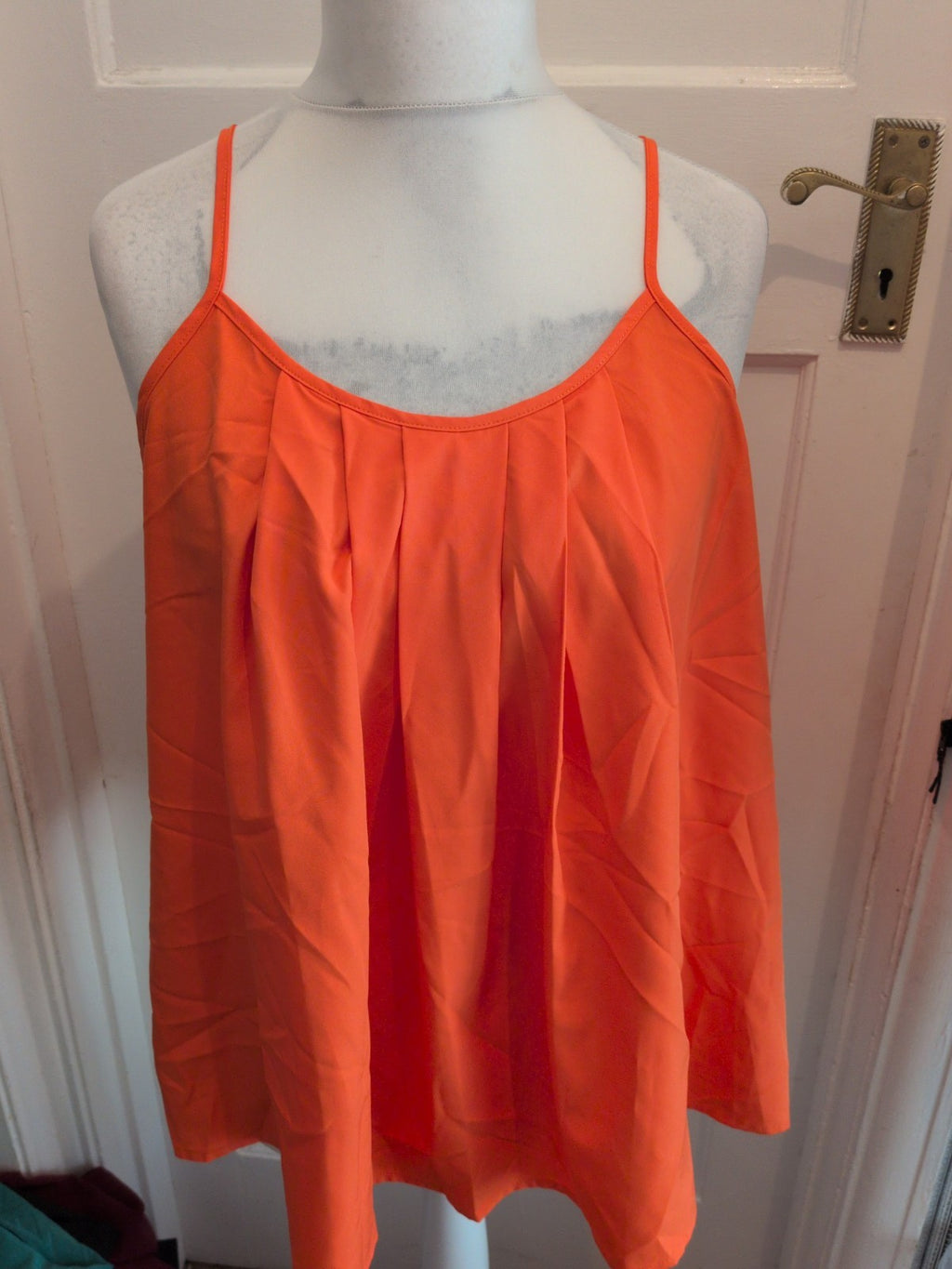 Shein XL Hot Orange Sleeveless Blouse