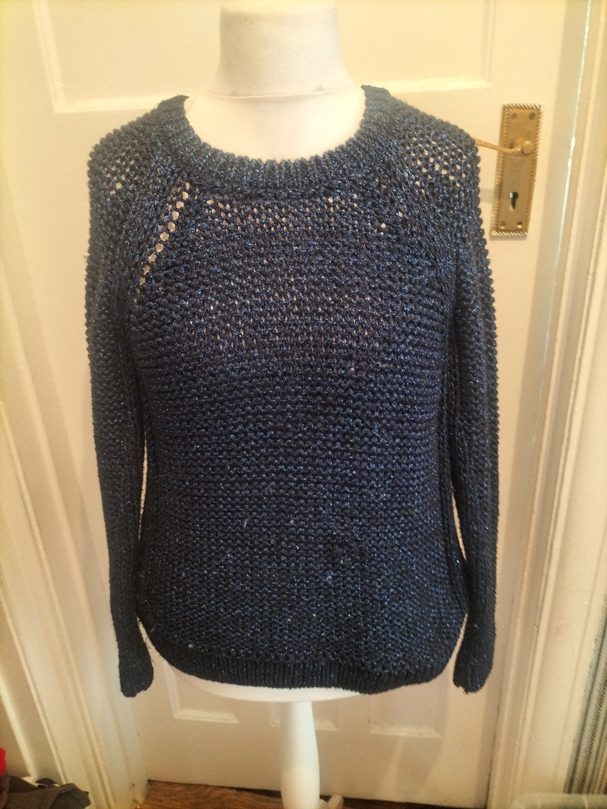 Ladies Limited Edition Size 12 Blue And Black Long Sleeved Jumper