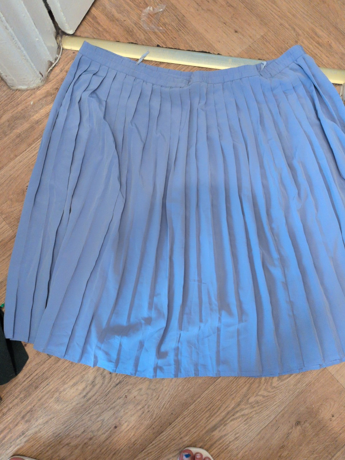 Sara Neal 26-28 Purple Pleat Midi Flare Elasticated Skirt