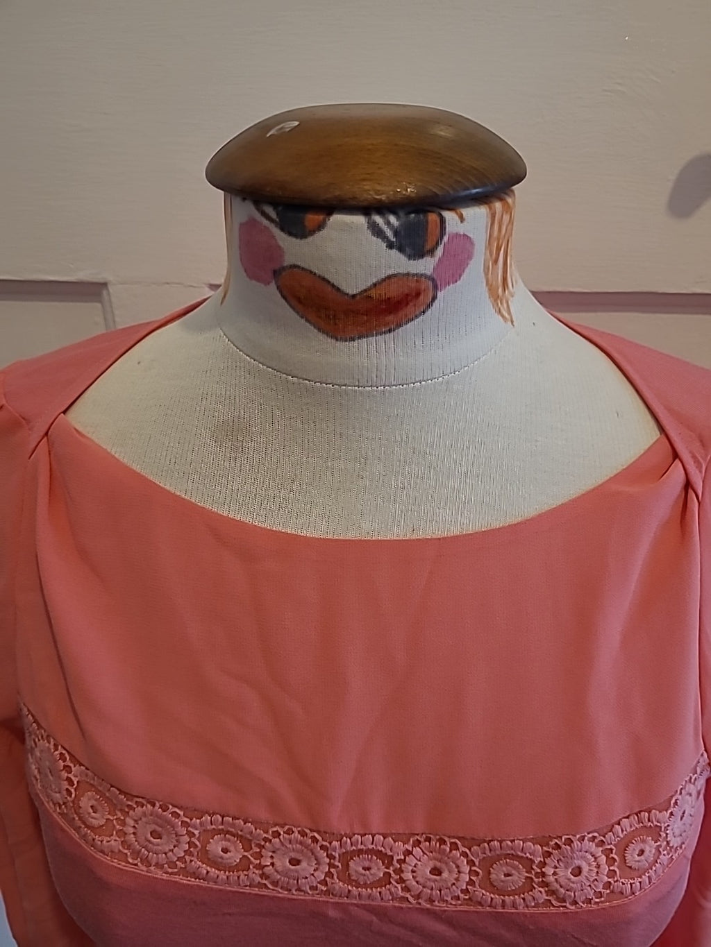 Ladies Oasis Top Size XS Coral In Colour Long Sleeved