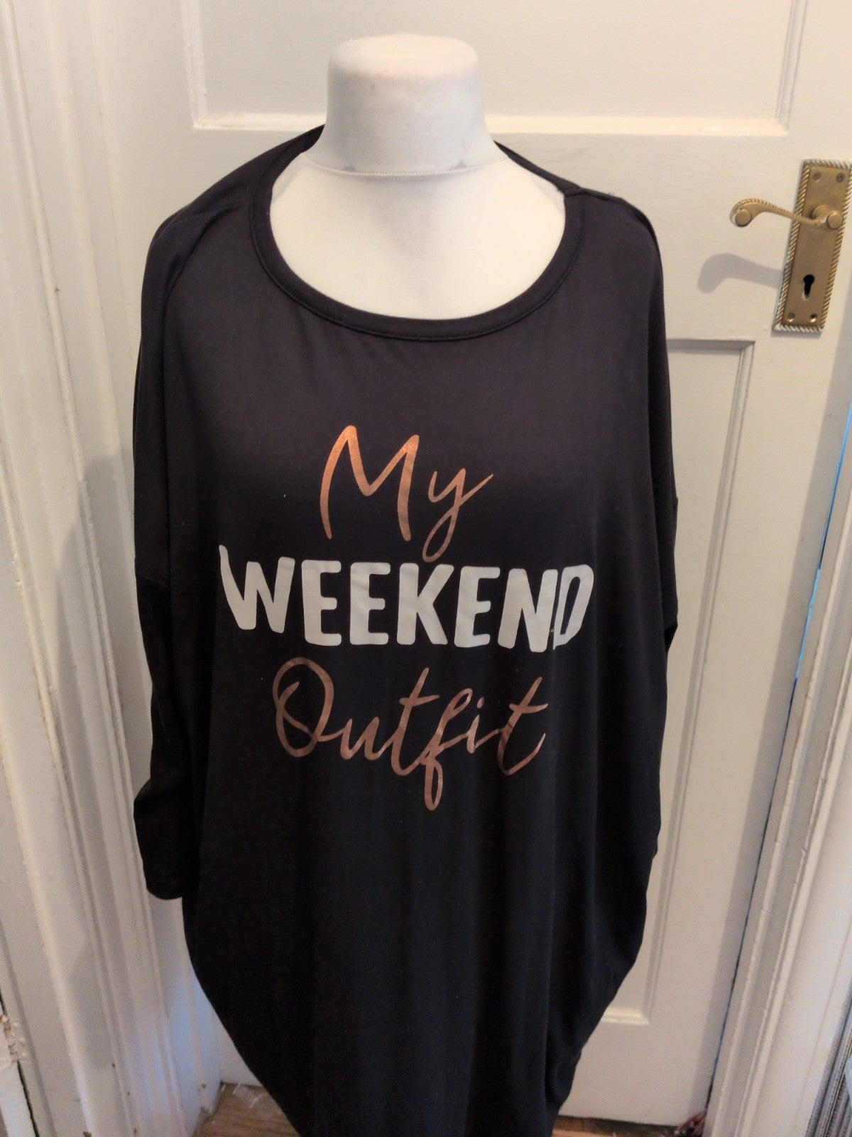 Peacocks One Size "Weekend Outfit" Black Half Sleeve Dress