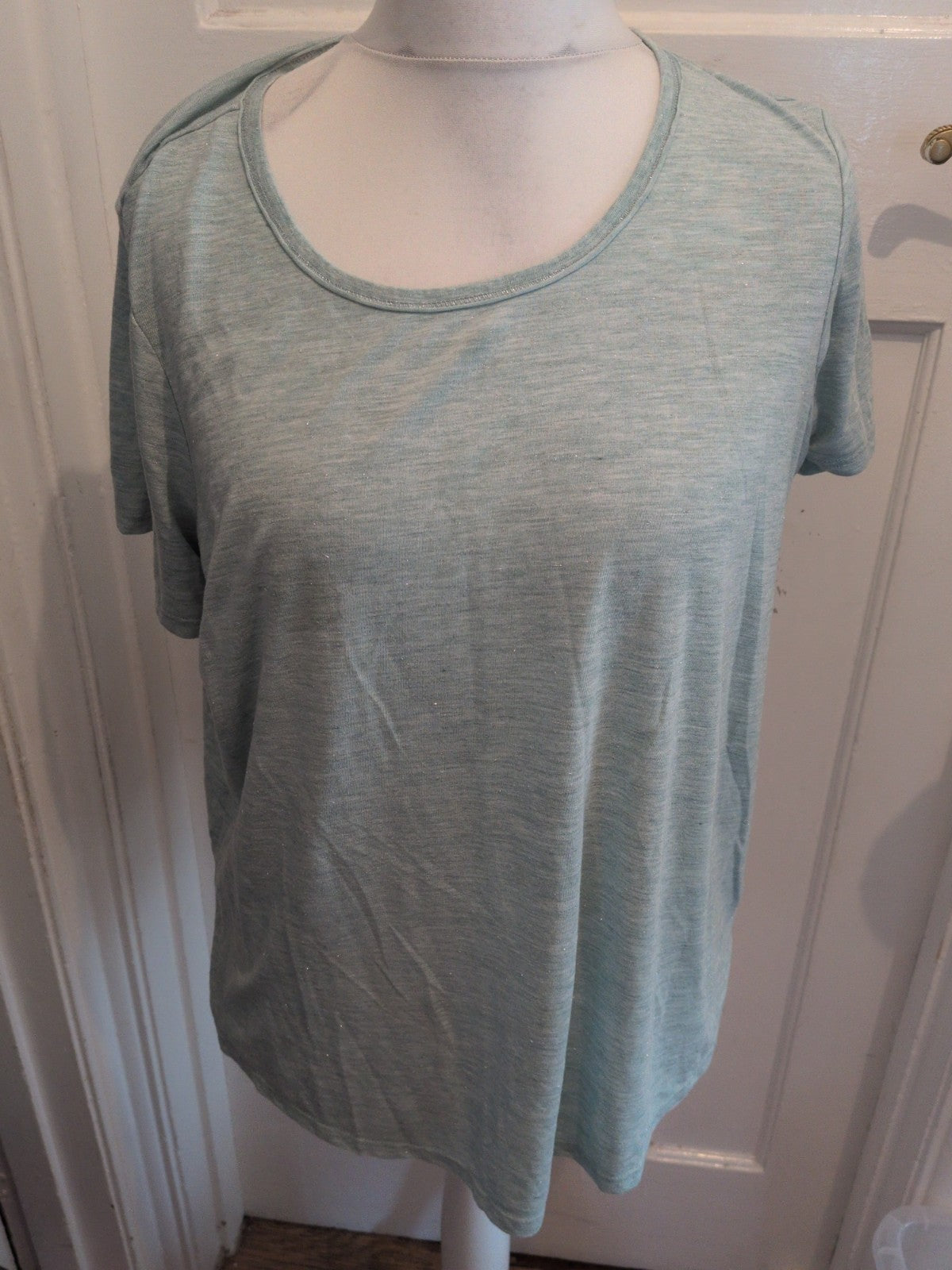 Next 20 Pale Turquoise Glittery Short Sleeve Blouse