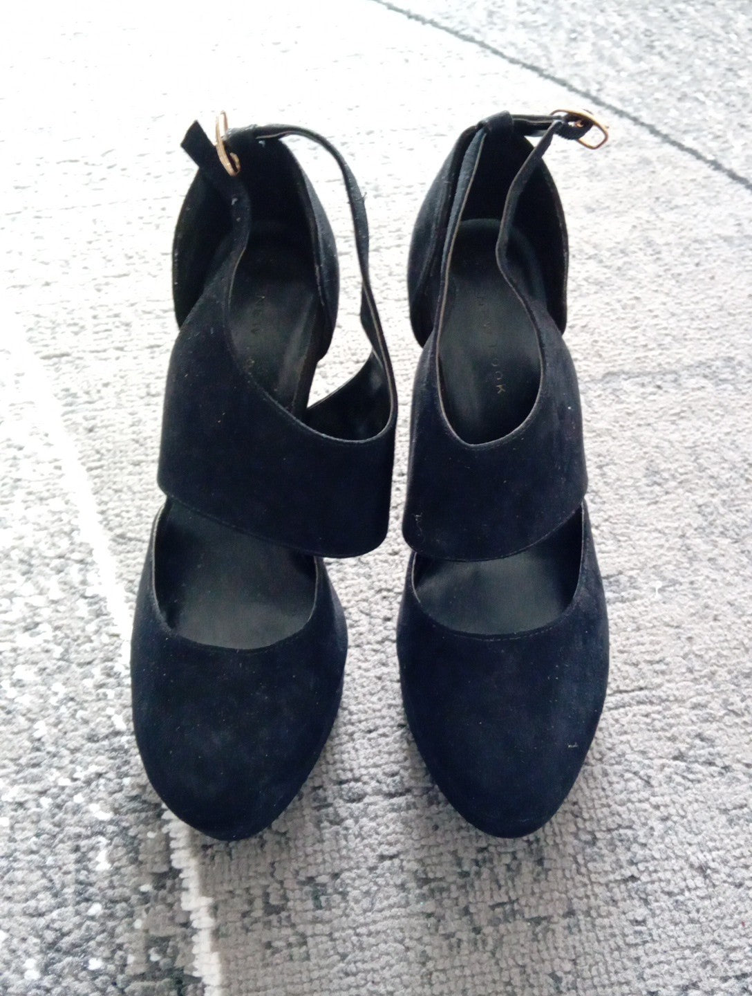 Ladies Black Newlook Heeled Shoes Size 6 Free Delivery