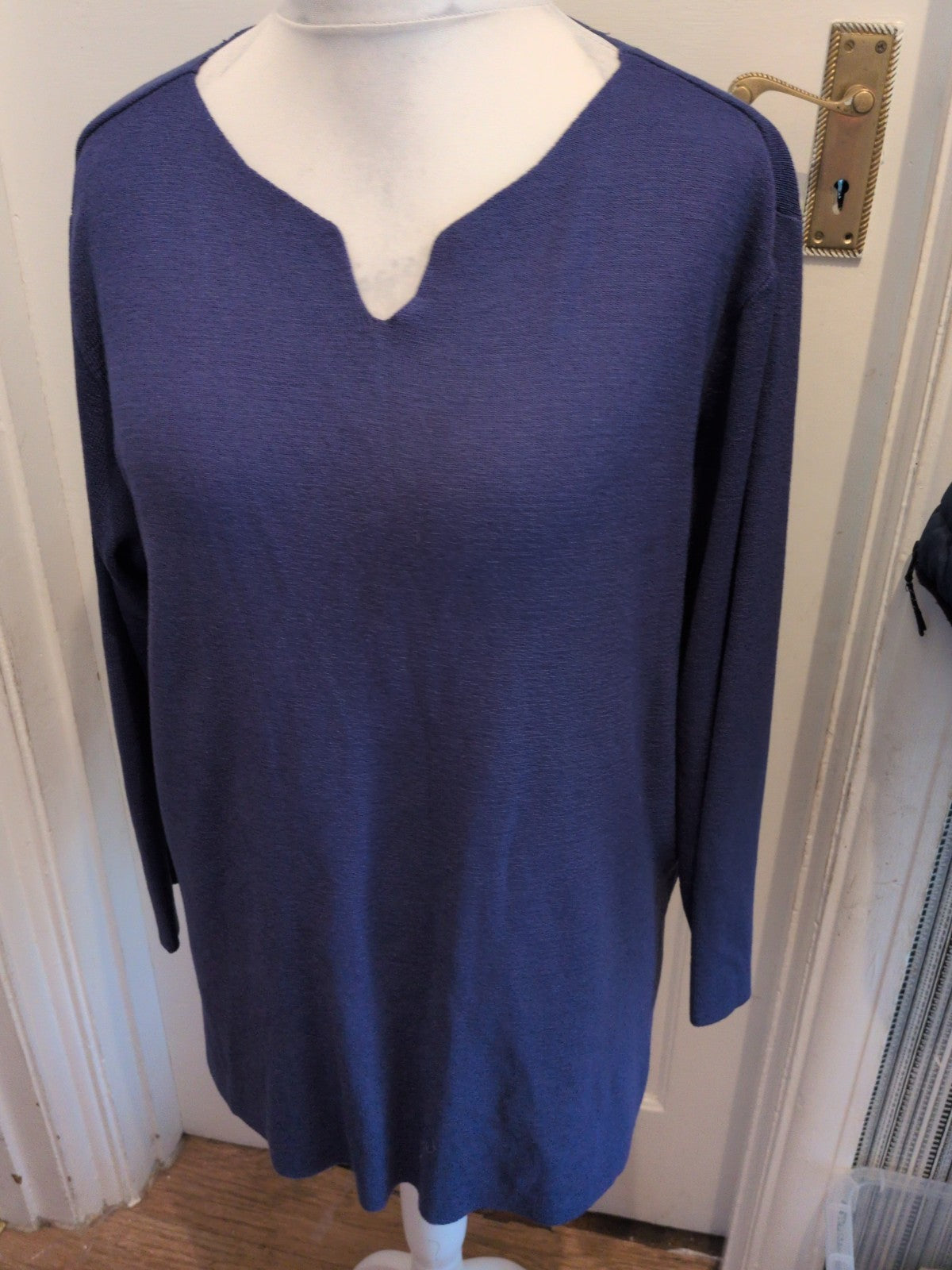 Marks And Spencer 20 Indigo Colour V Neck Jumper