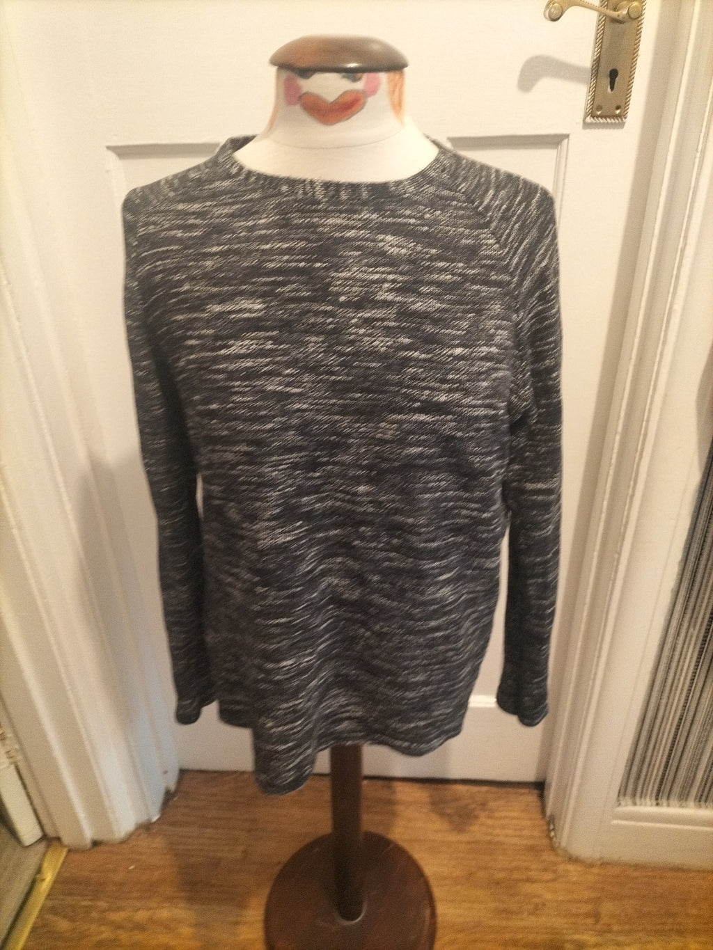 Mens Jack&Jones Size Large Black Fleck Long Sleeved Pullover Jumper