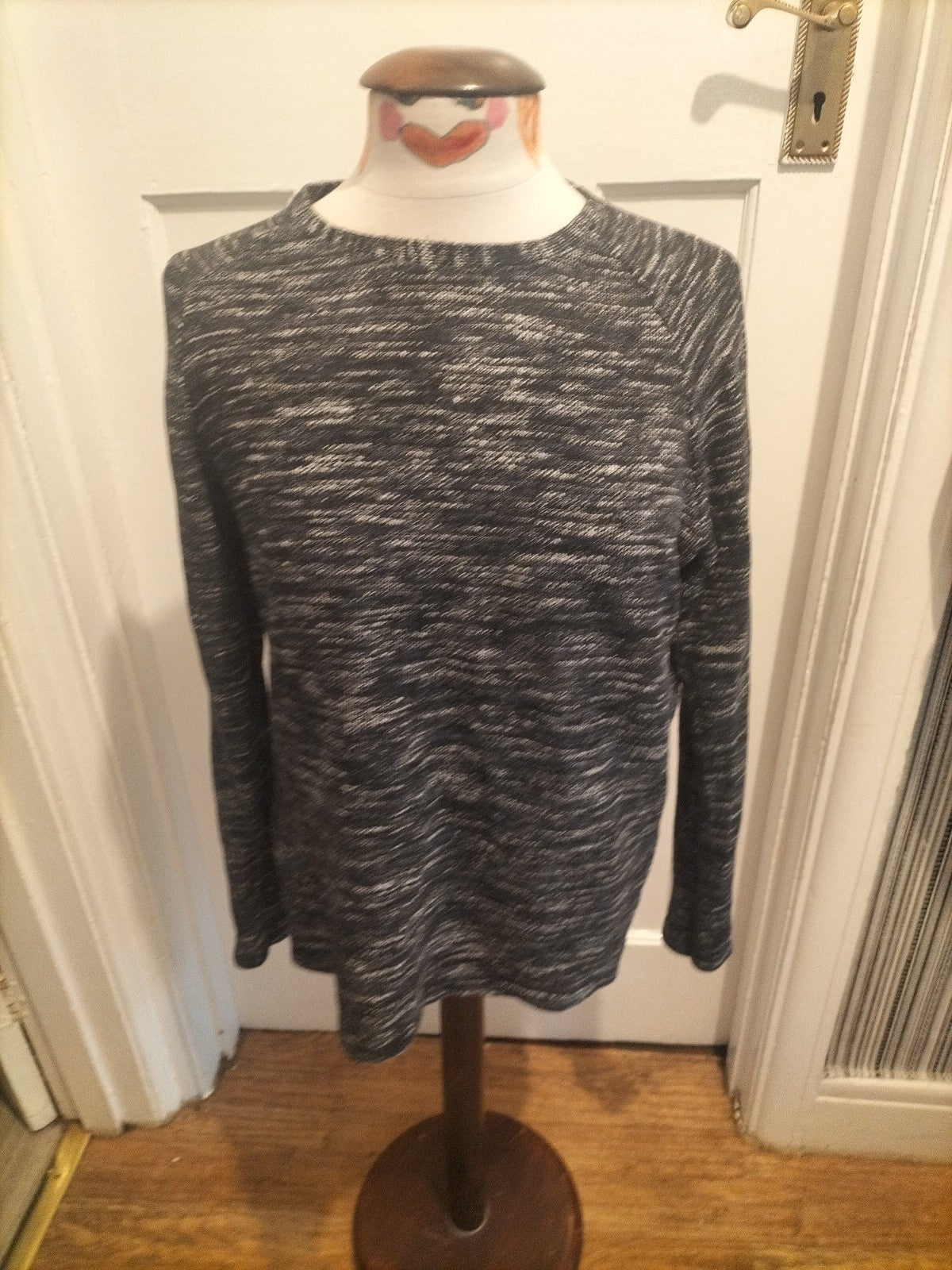 Mens Jack&Jones Size Large Black Fleck Long Sleeved Pullover Jumper