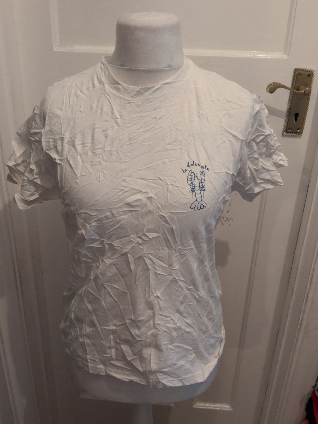 Medium White Print Cotton T-shirt