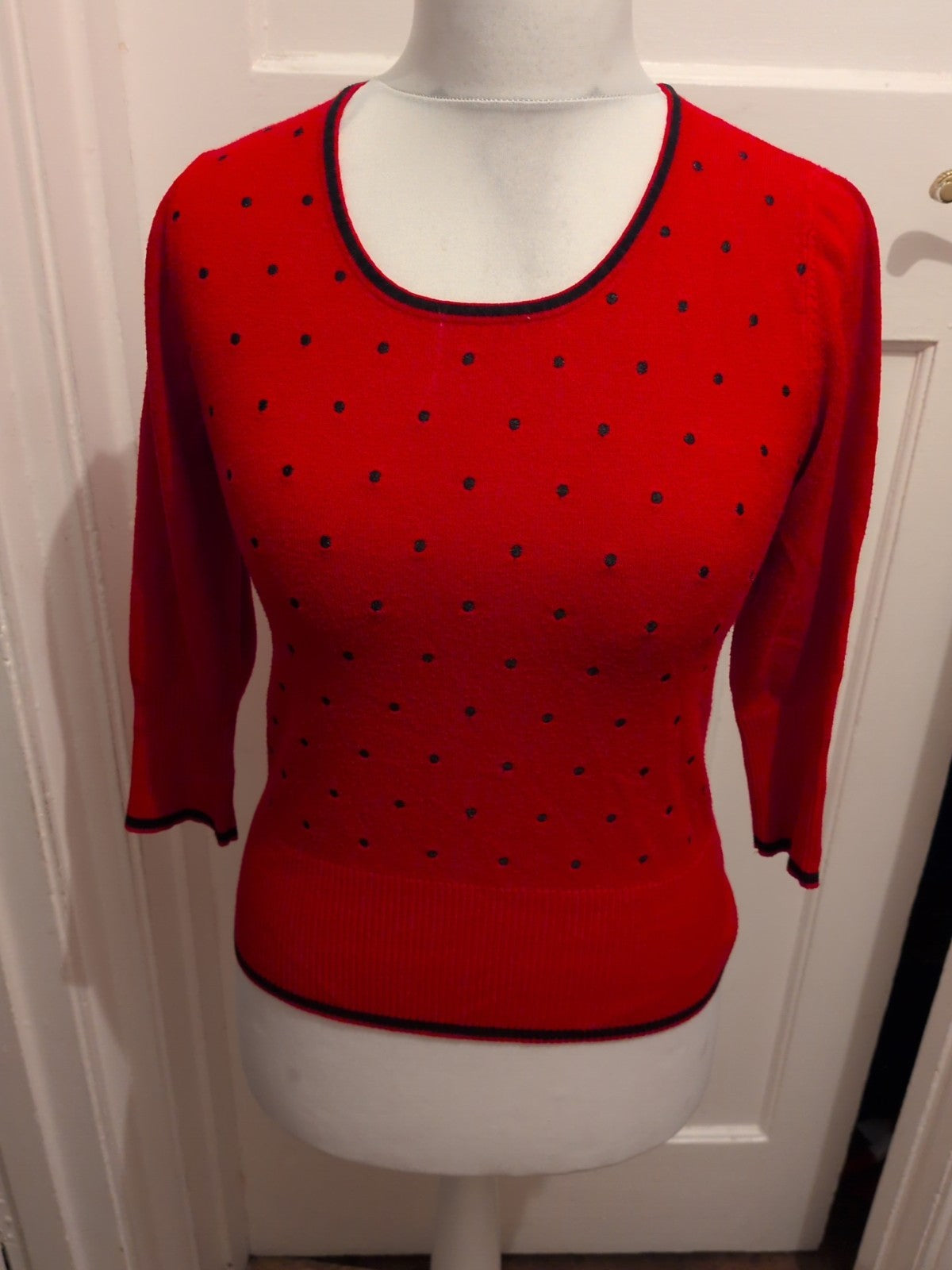 Medium Red And Black Dot Pullover Jumper