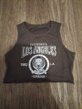 Ladies Shein Size S Brown Sleeveless California Belly Top
