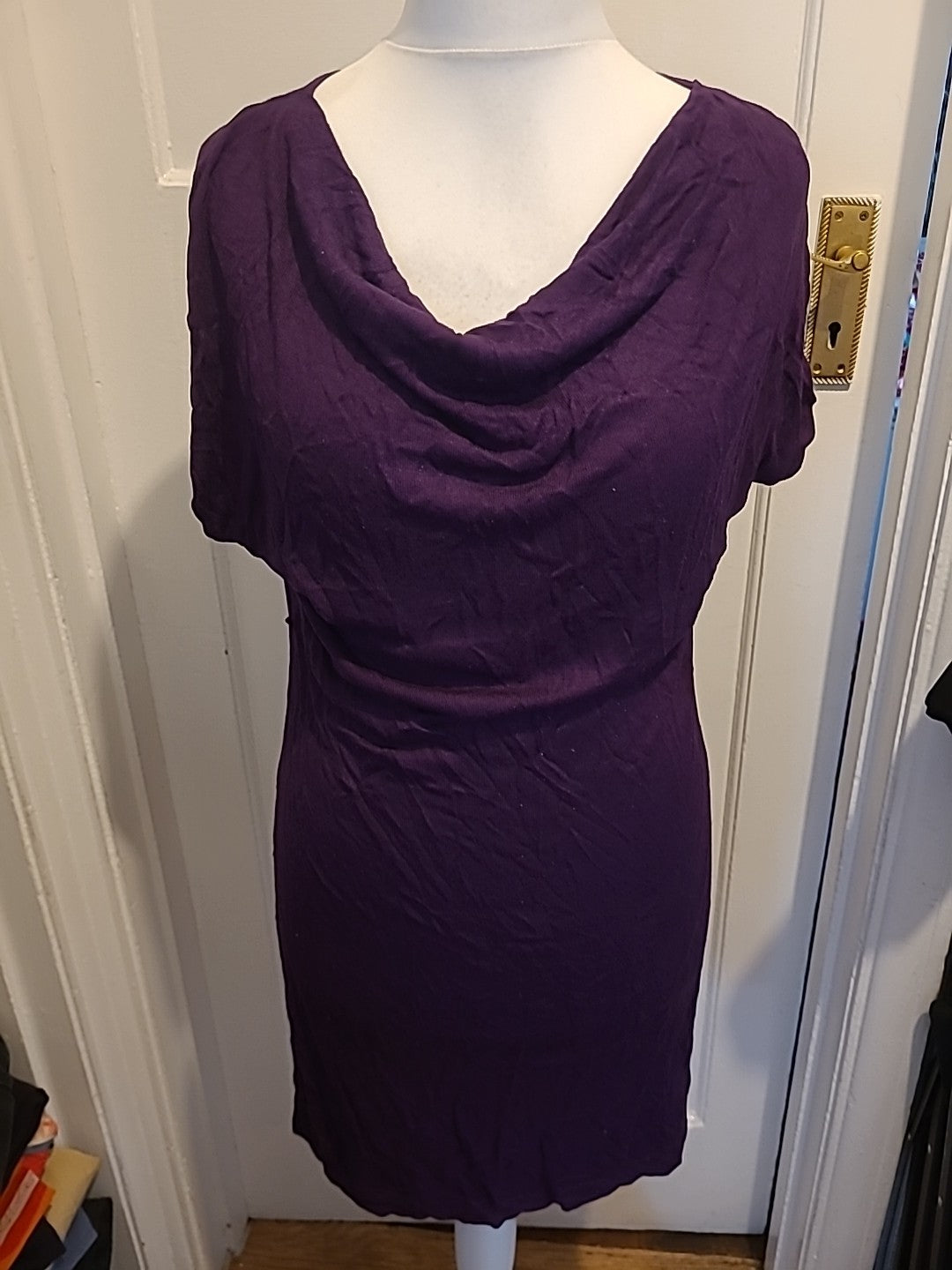 Ladies H&M Size Large Deep Purple Short Sleeve Dress