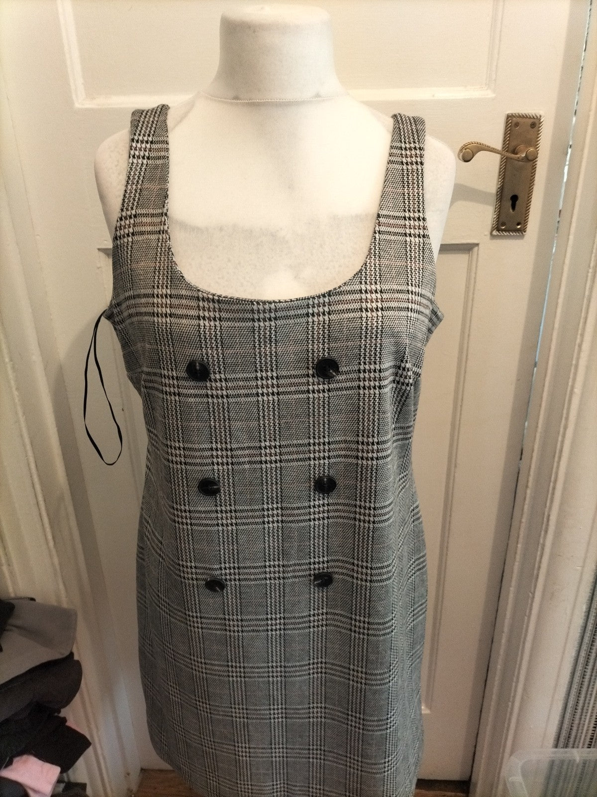 Ladies Peacocks Size 16 Multi Check Sleeveless Dress