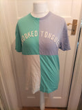 Mens Tongues Crokked Size Small Multi Print Short Sleeved Tshirt