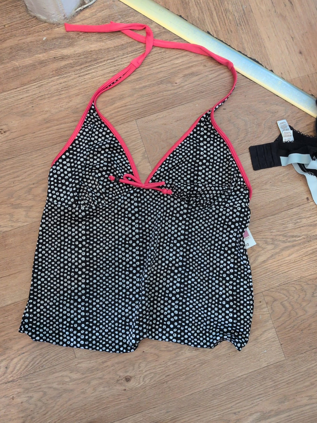 Brand New Marks And Spencer 22 Black White And Pink Swim Top