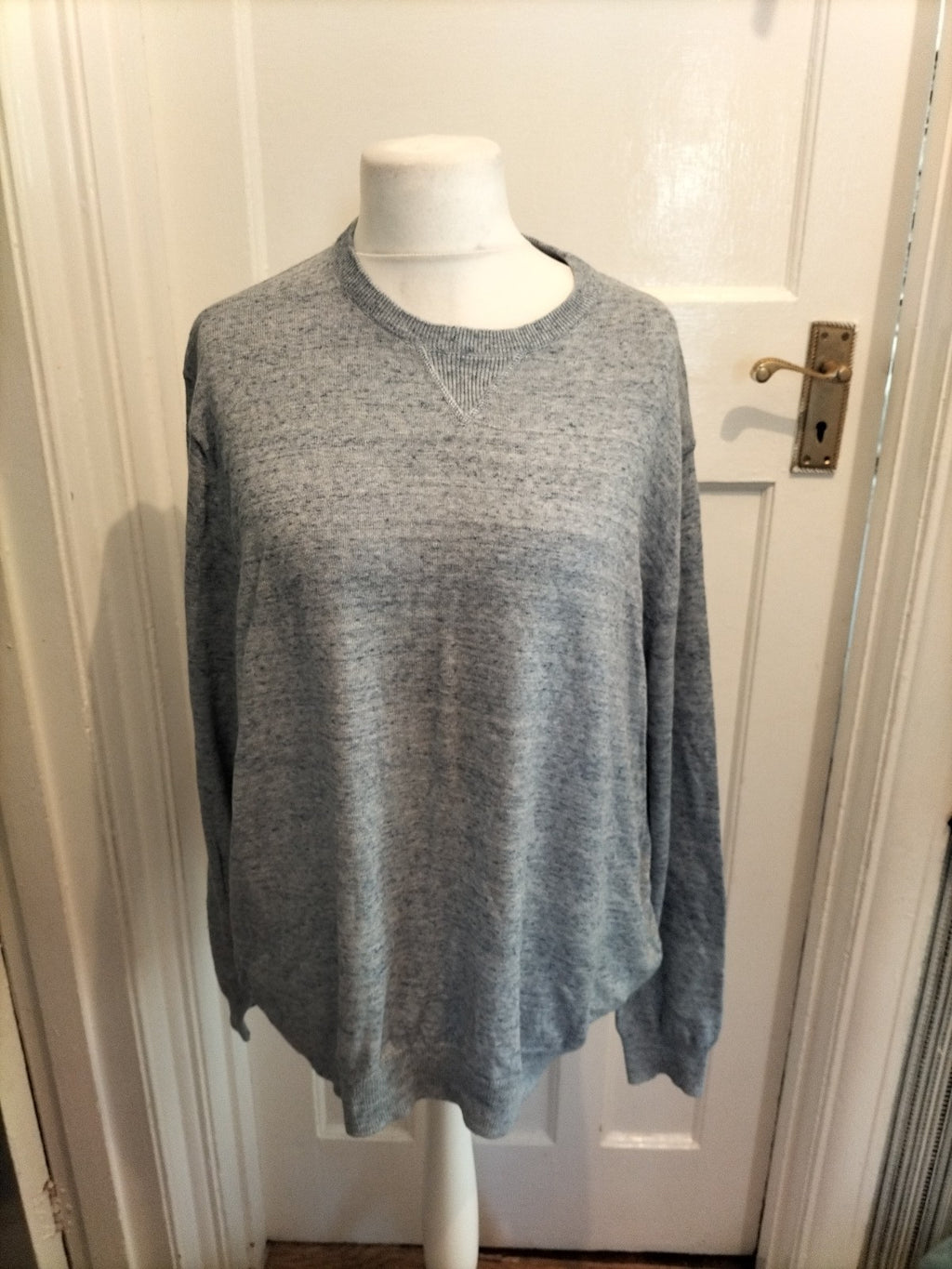 Mens Tu Size 2XL Pale Grey Fleck Lightweight Pullover Jumper