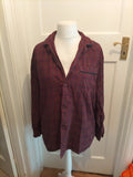 M&S Large Rust Mix Check Long Sleeve Pyjama Top
