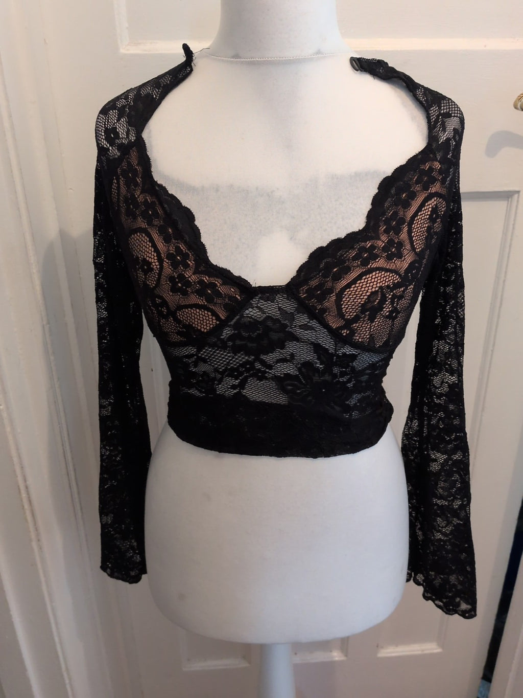 Shein Small Black Lace Long Sleeve Top