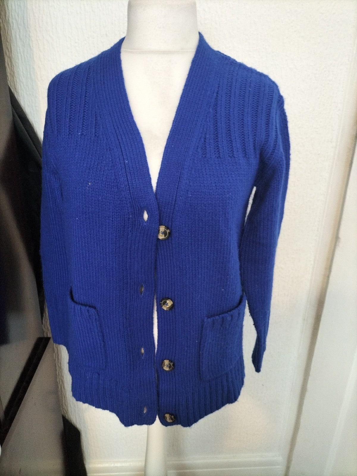 Ladies Marks And Spencer Size Small Sapphire Knit Cardigan