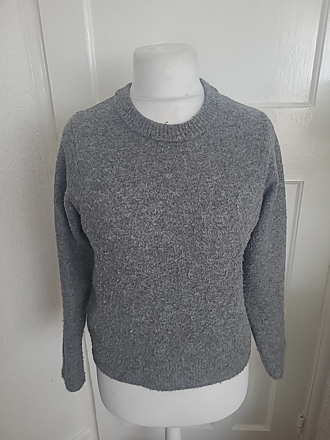 New Look 12 Grey Fluffy Pullover Jumper