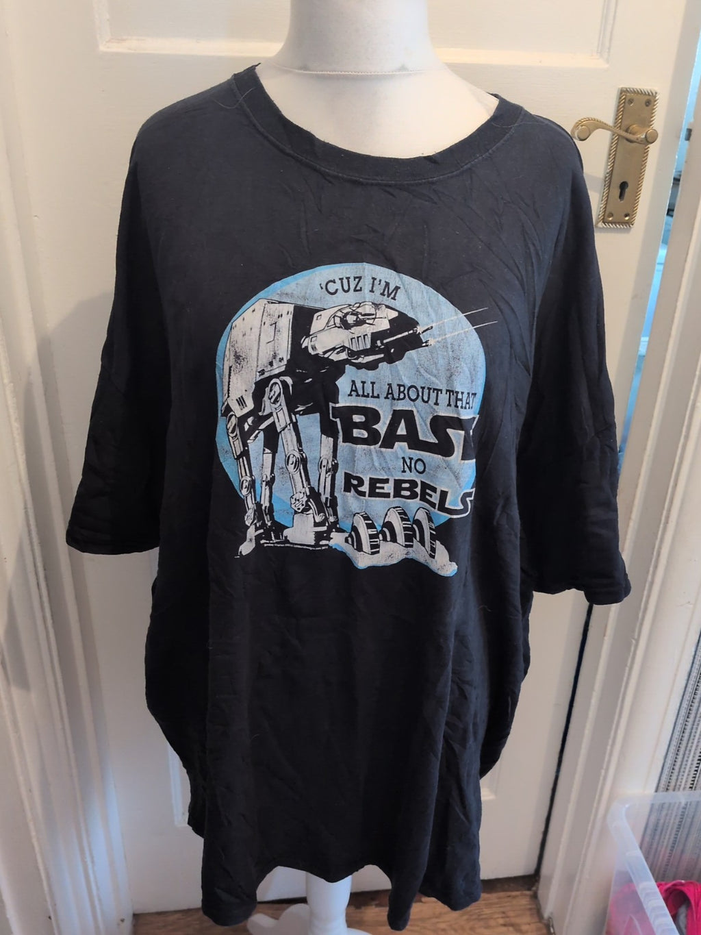4XL Navy Printed Rebels Short Sleeve T-shirt