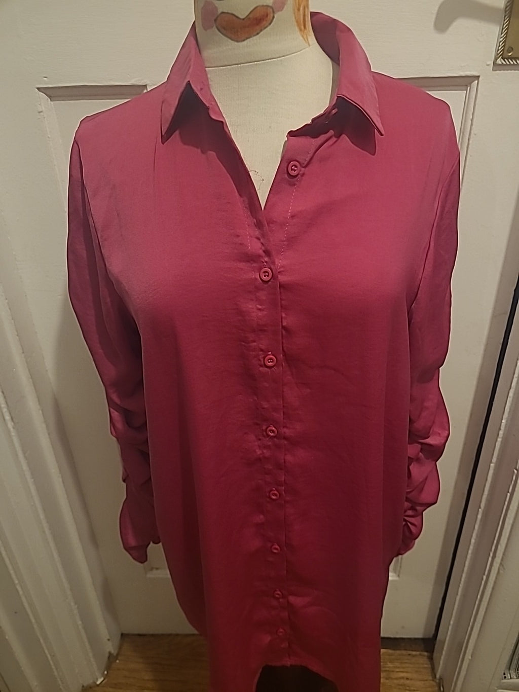 Ladies Lola May Size 10 Pink Long Detailed Sleeved Blouse