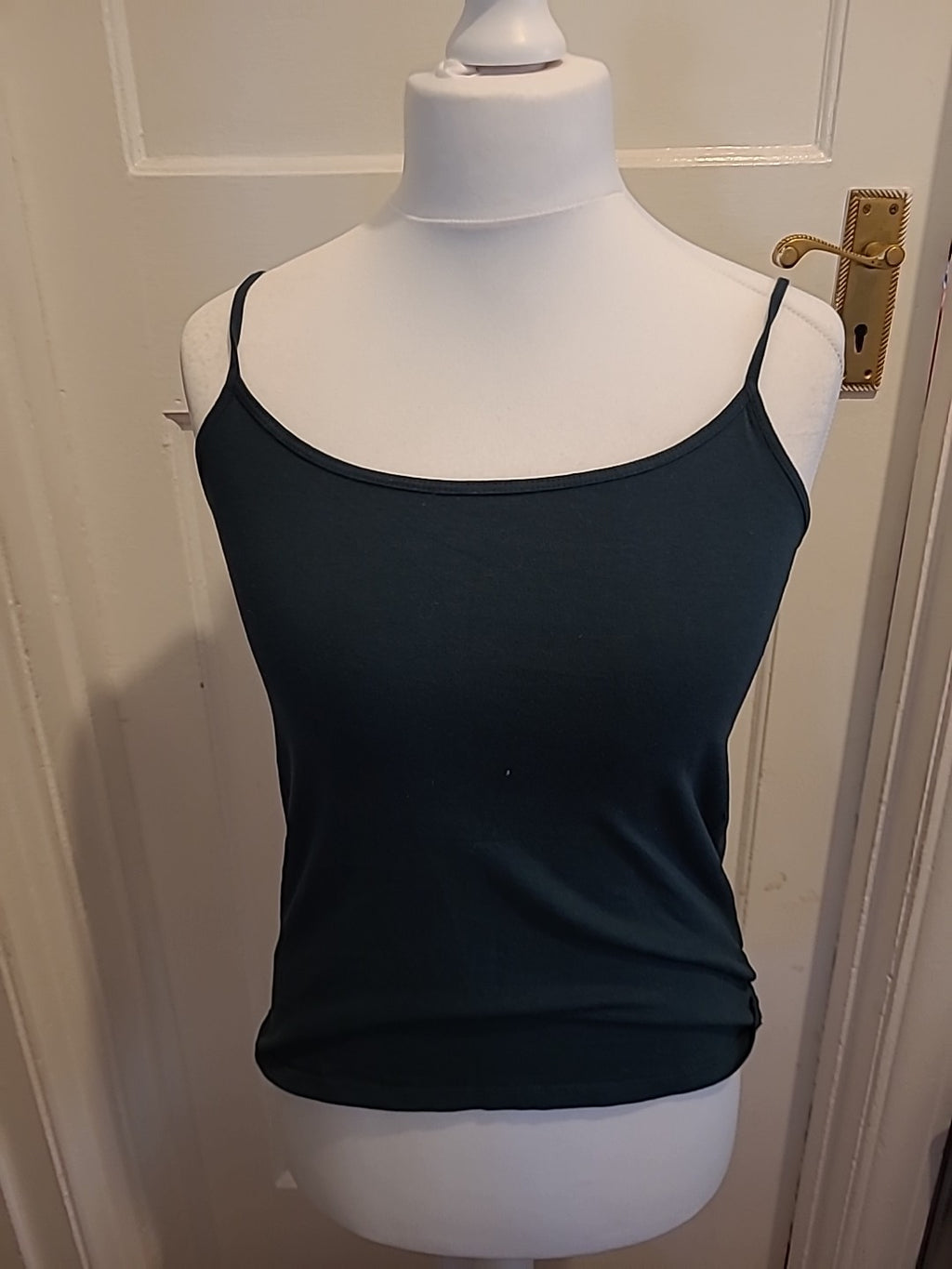 Ladies Primark Size 14-16 Stretch Cami Dark Green