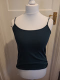 Ladies Primark Size 14-16 Stretch Cami Dark Green