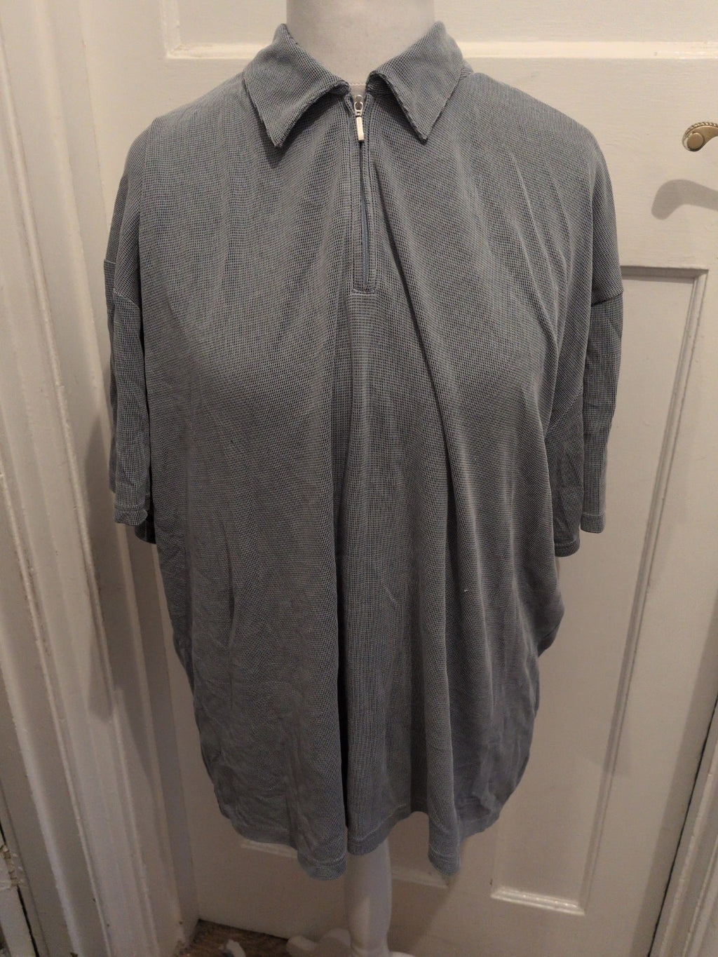 Next 2XL Blue Pattern Short Sleeve Polo Shirt