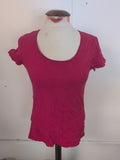 Ladies Primark Size 12 Red Short Sleeve Stretch T-shirt