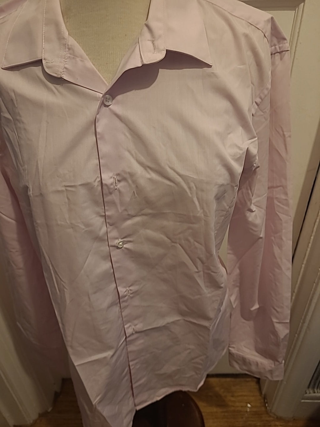 Mens Primark Size 16" Baby Pink Slim Fit Long Sleeved Dress Formal Shirt