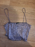 Ladies Shein Size Small Leopard Sleeveless Pyjama Top