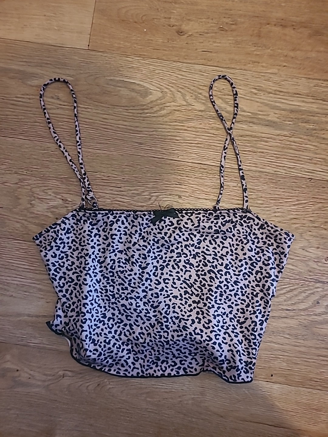 Ladies Shein Size Small Leopard Sleeveless Pyjama Top