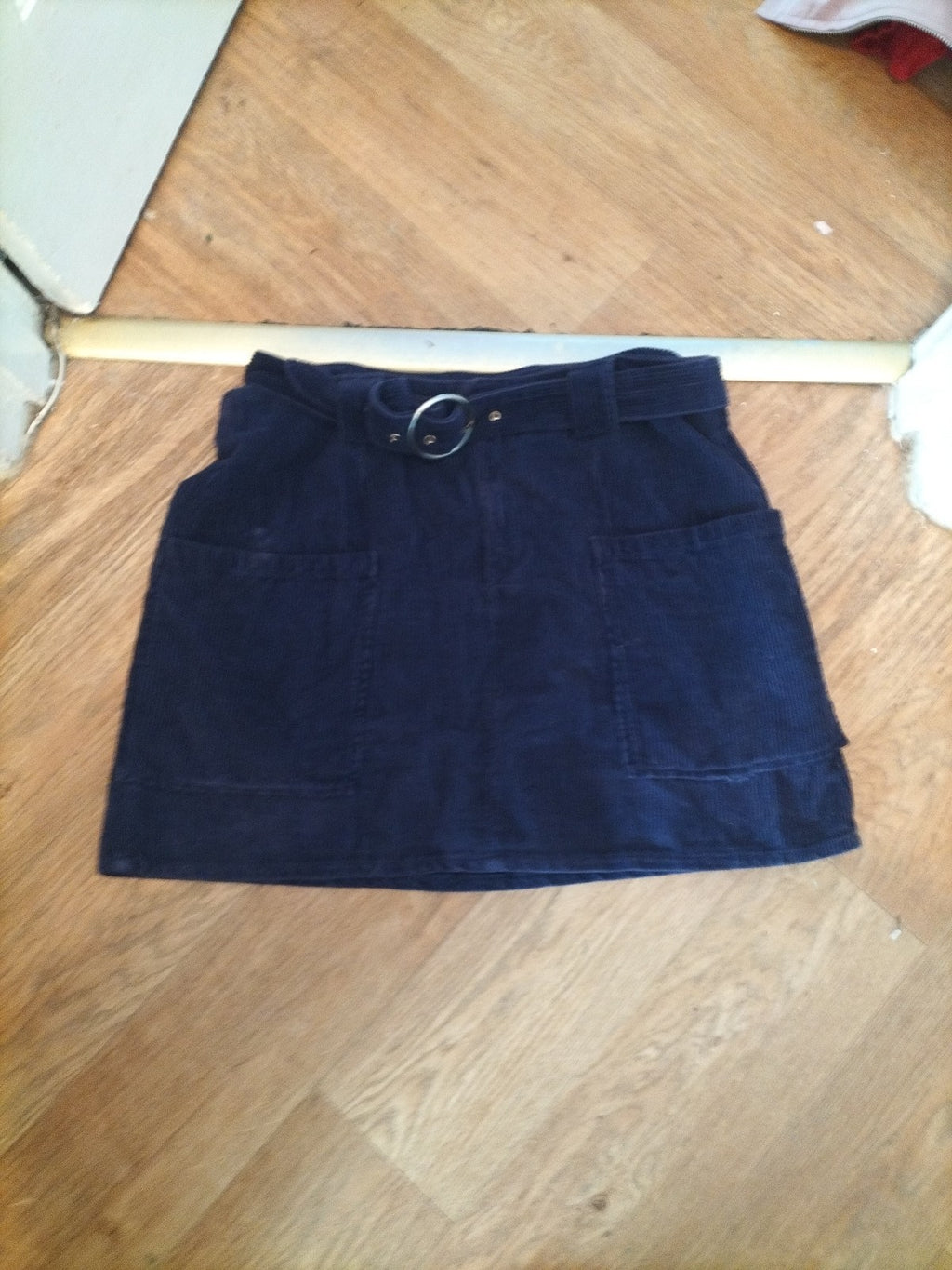 River Island 16 Navy Coderoy Skirt