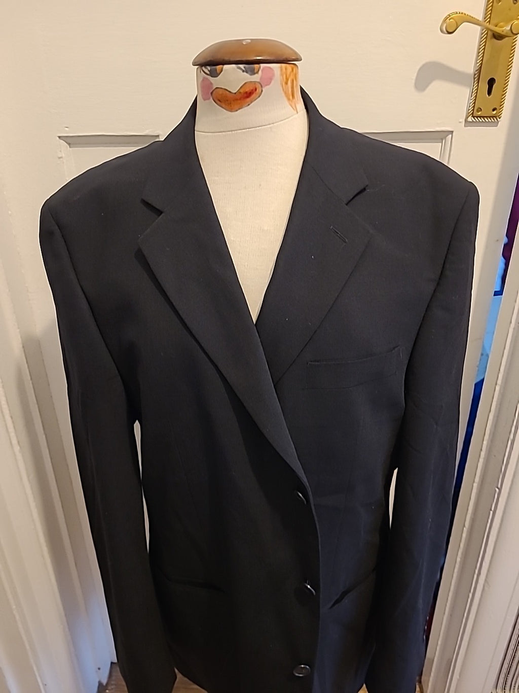 Mens Karl Jackson Size 44L Black Lined Padded Blazer