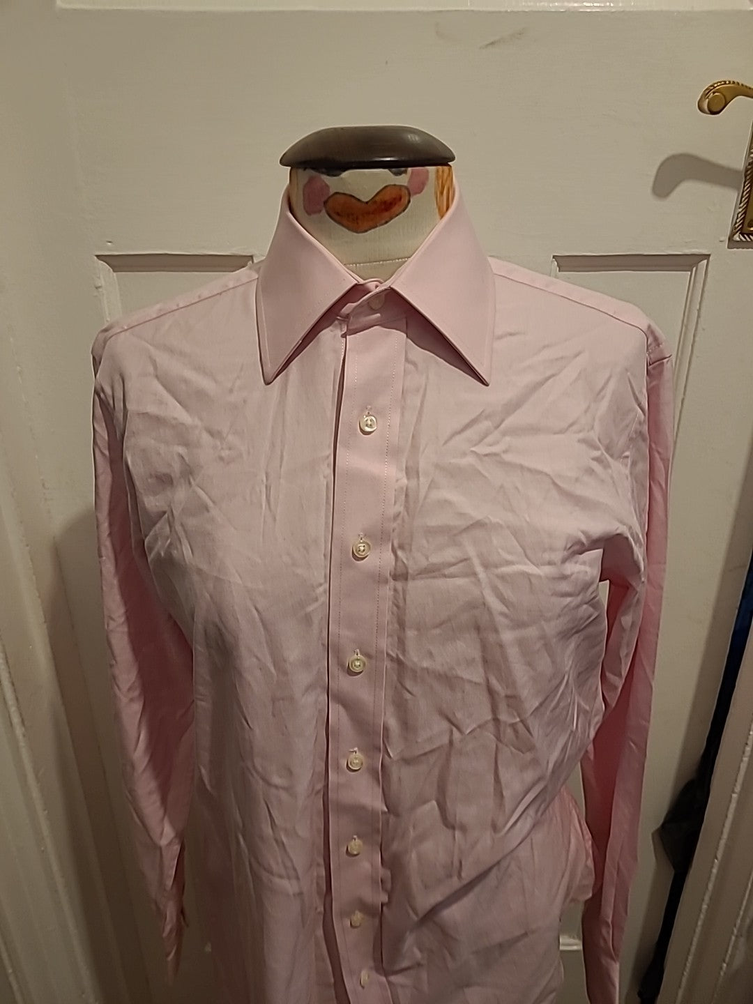 Mens 1919 Size 15R Luxury Two Fold Cotton Pink Shirt