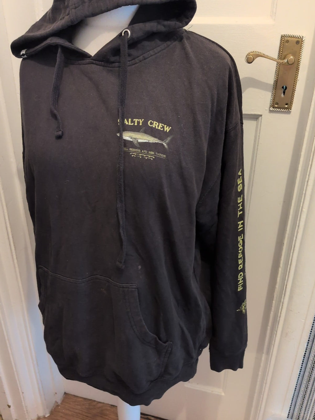 Salty Crew Black Print Long Sleeved Pullover Hoodie