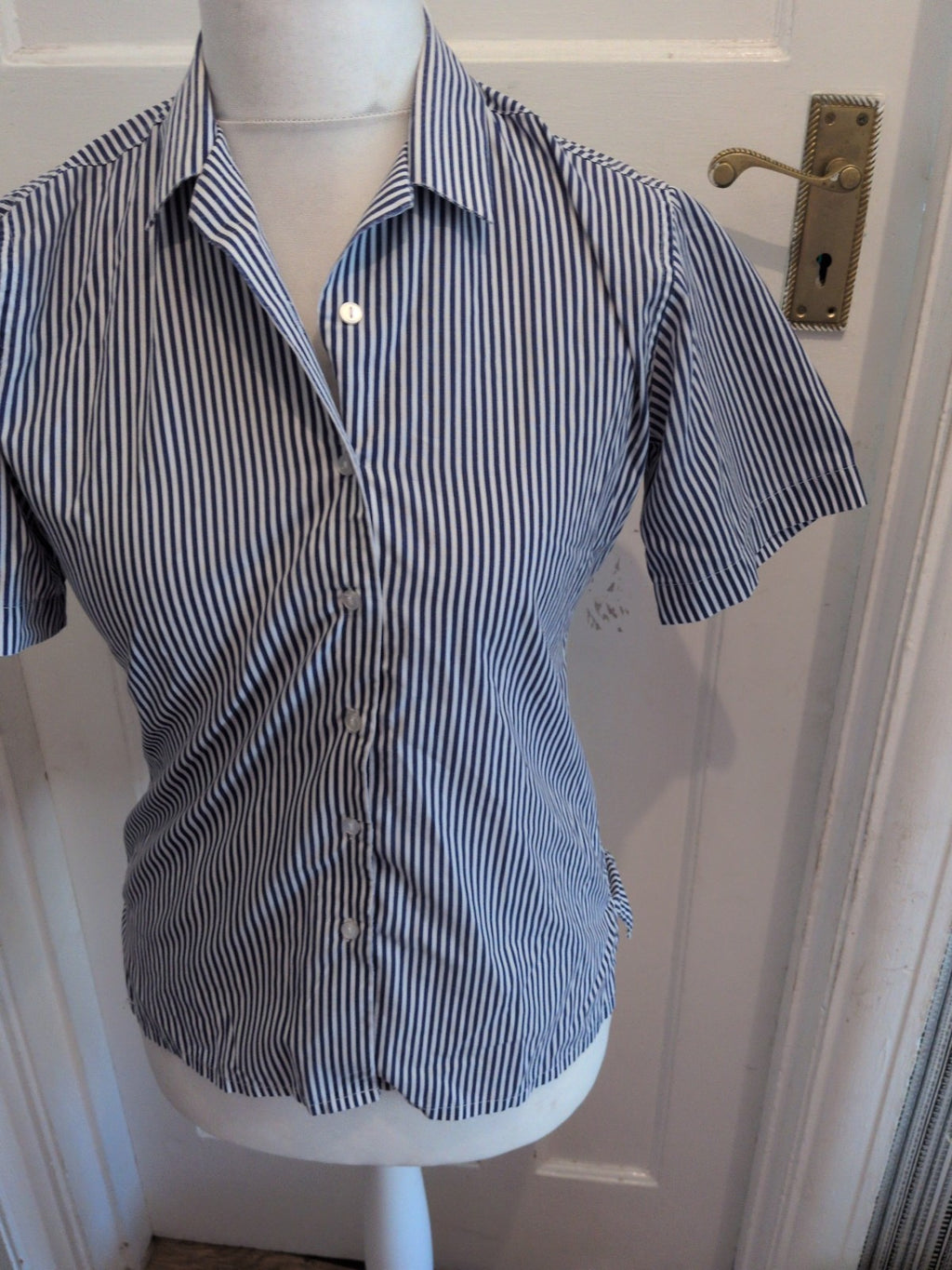 Trutex 34" Blue Stripe Short Sleeve Shirt