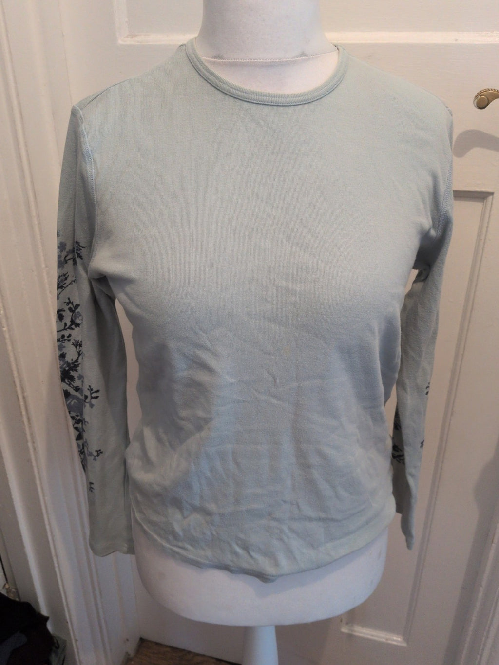 Marks And Spencer 12 Soft Blue Long Sleeve Blouse